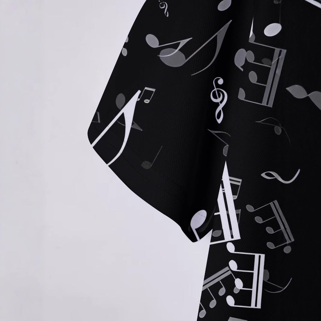 Herren Poloshirt med musikalsk grafikdesign Stilla