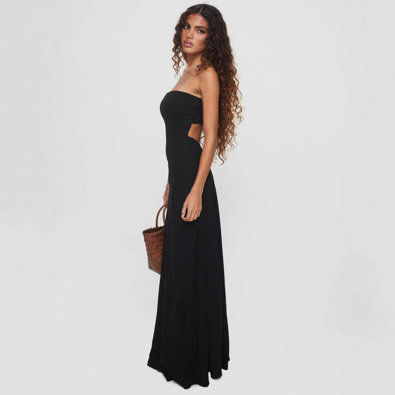 Kvinder Strapless A-linje Maxi Kjole Stilla