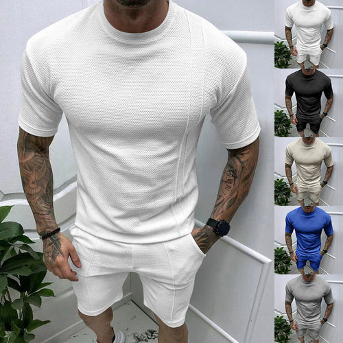 Herrer Sportsligt Kortærmet Outfit med struktureret Design Stilla