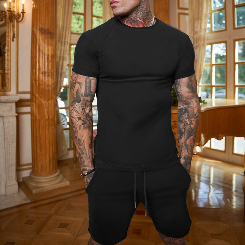 Herrer sporty T-shirt og shorts sæt Stilla