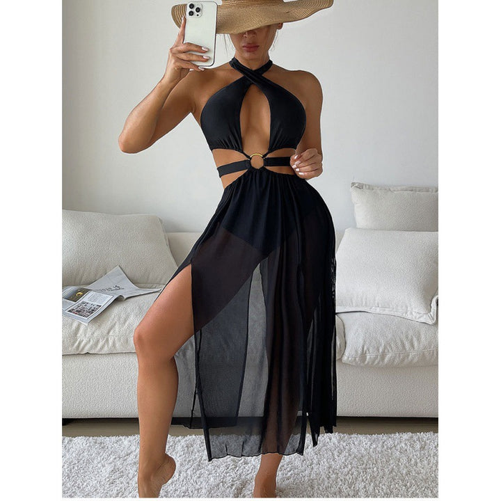 Dame Maxikjole med cut-out-detaljer og elegant krydselement Skovae