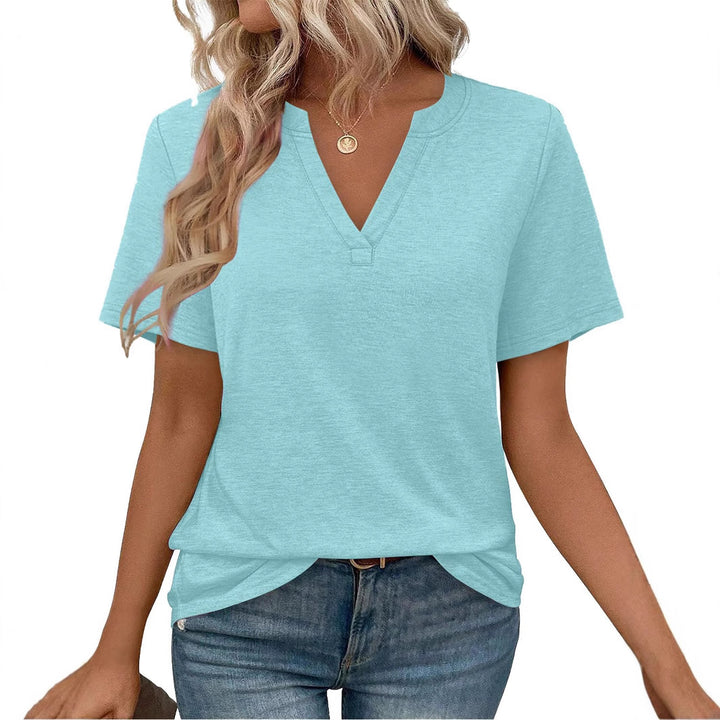 Dame Relaxed Fit V-Udskæring T-Shirt Stilla