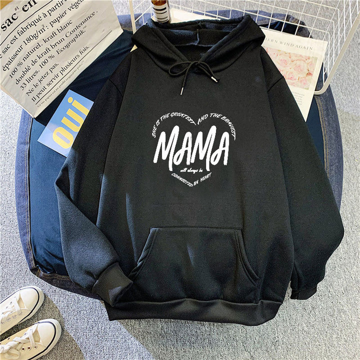 Kvindernes hætte sweatshirt med kreativ mama motiv Skovae