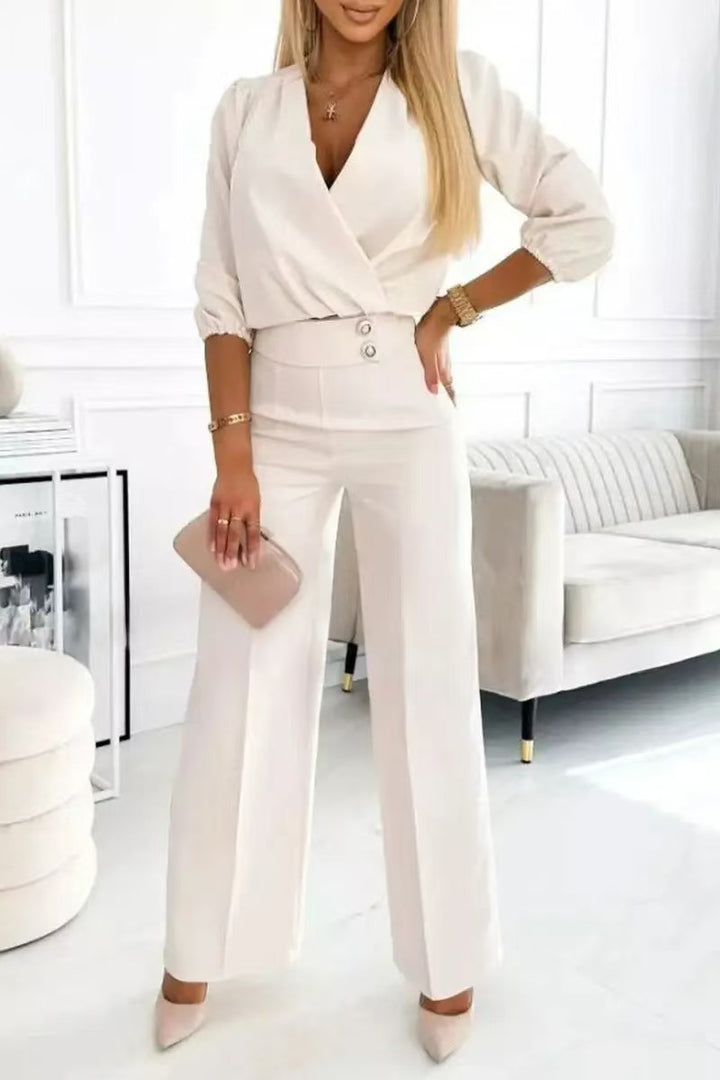 Kvinderne elegante jumpsuit med indviklet top og højtaljede ben Stilla