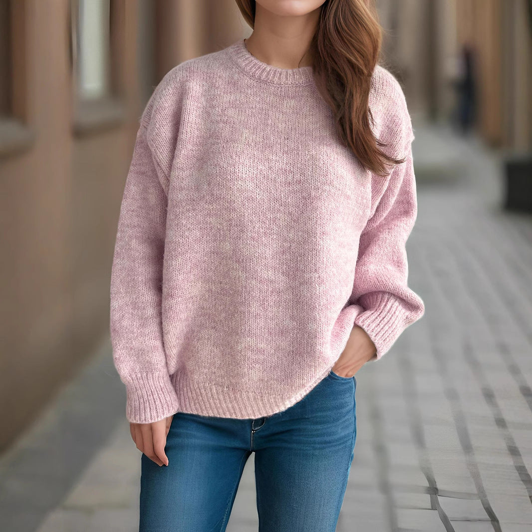 Kvinders chunky strikket sweater med generøse ærmer og moderne snit Stilla
