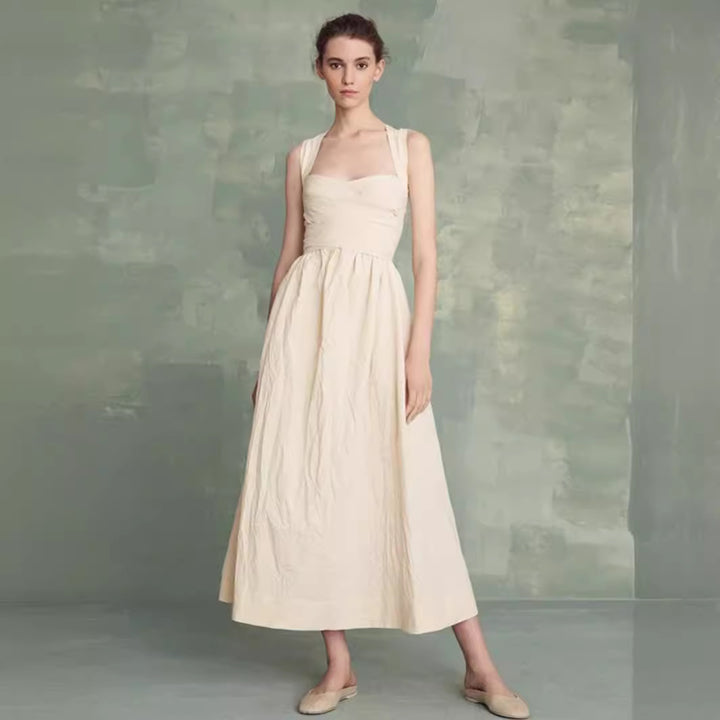 Dame Maxikjole med smart strapless top og udsvinget design Stilla