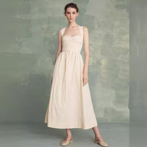 Dame Maxikjole med smart strapless top og udsvinget design Stilla