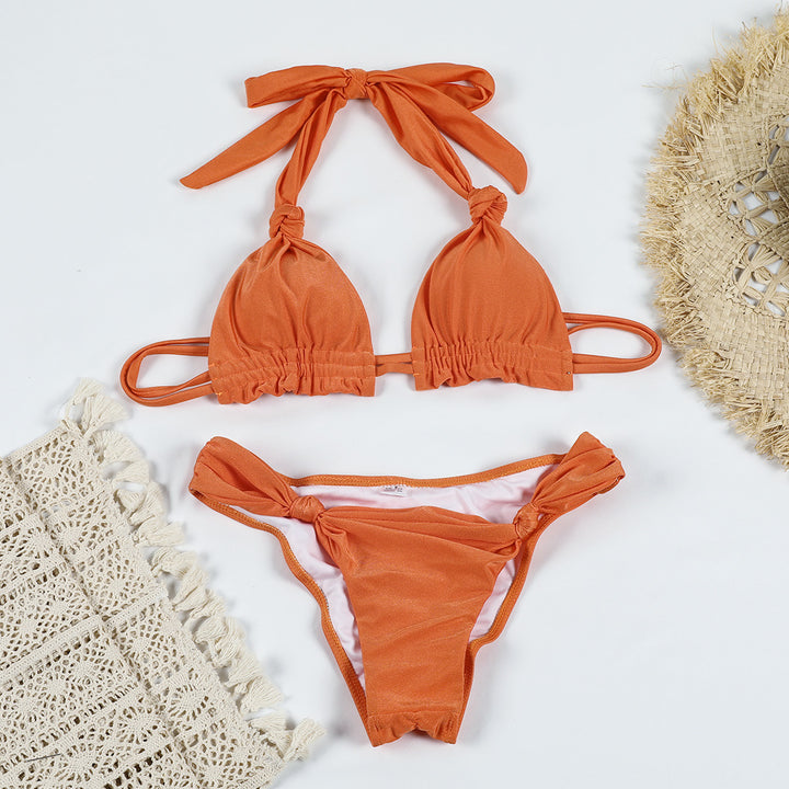 Dame Triangel-Bikini med innovative knuder og justerbare stropper Stilla