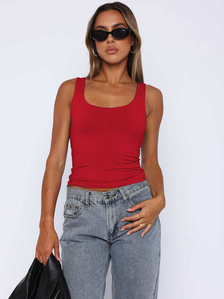 Dame Figurtilpasset Tanktop med firkantet Udsnit Stilla