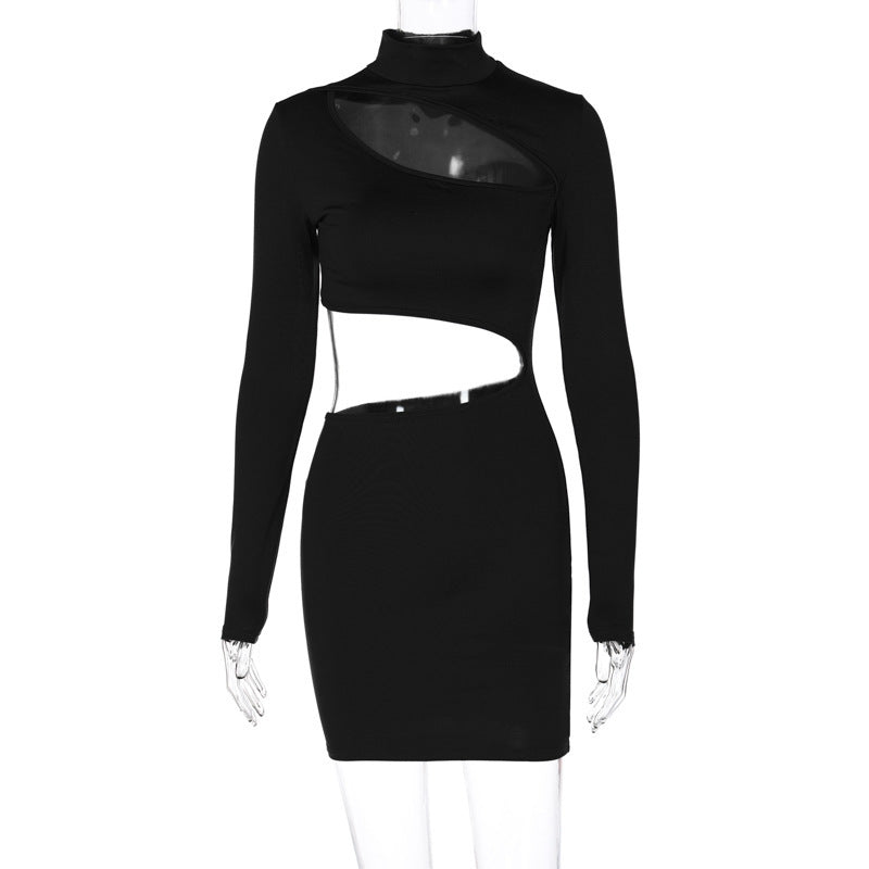 Kvinders Elegant skåret minikjole med asymmetrisk cut-out-detaljer Stilla