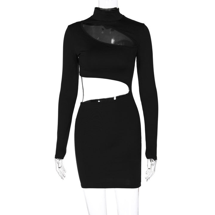 Kvinders Elegant skåret minikjole med asymmetrisk cut-out-detaljer Stilla