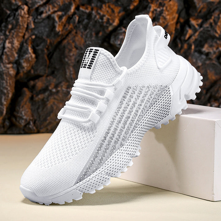 Herrer nan åndbare striksneakers med profileret sål og polstret hælkappe Skovae