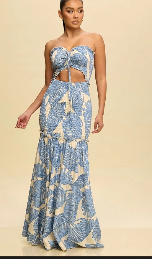 Femme Cut-Out Strapless Maxikjole Stilla