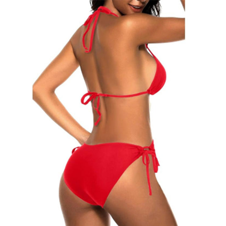 Dame triangel-bikini-sæt med justerbare stropper og minimalistisk design Skovae