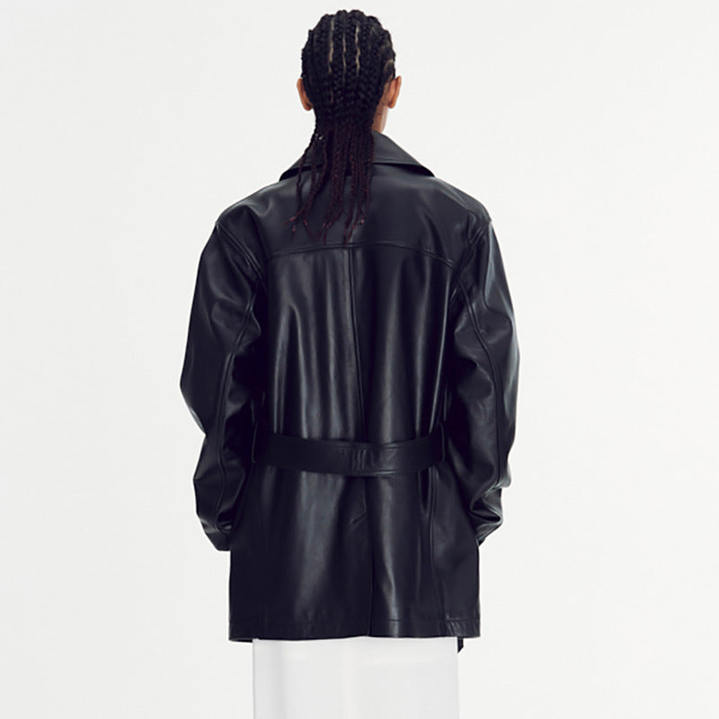 Kvinders oversized faux læderjakke Stilla