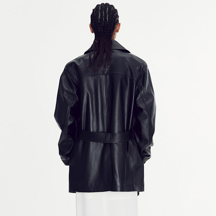 Kvinders oversized faux læderjakke Stilla