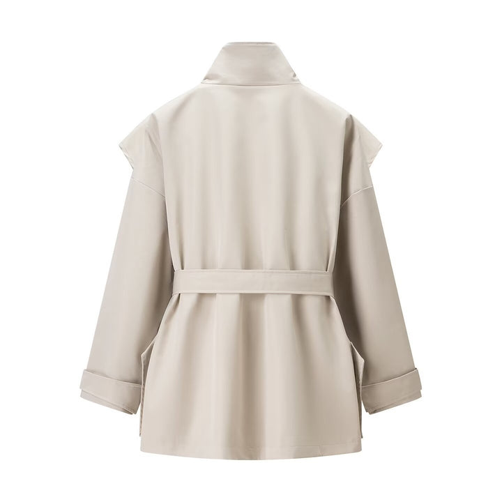 Kvinders fashionable trench coat jakke med høj krave og praktiske lommer Stilla