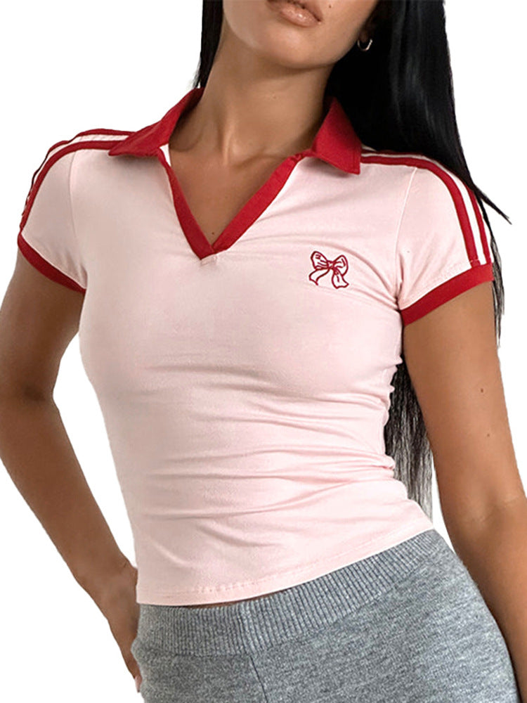 Femme Kortærmet Sport Polo Shirt med Kontrastkant Stilla