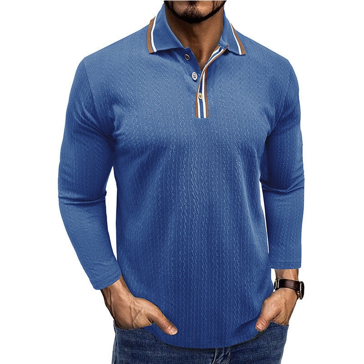 Stilla | Polo Shirt Tailored Fit Lange Ærmer Stribet Krave Strik Struktur