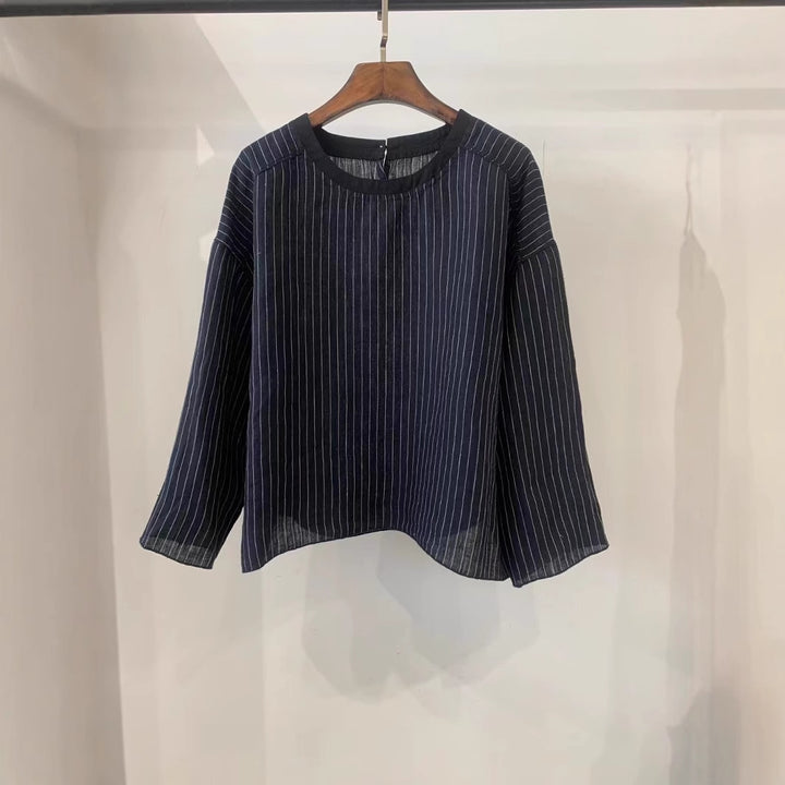 Femme Stribet Let Pullover Top Stilla