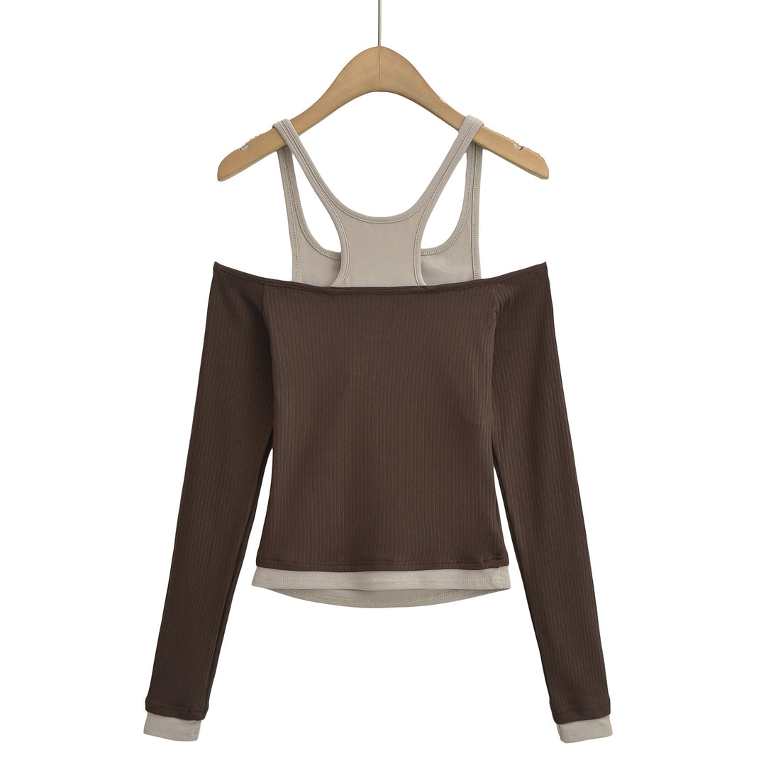 Damer Off-Shoulder Langærmet skjorte med moderigtigt knapdesign og raffinerede stropdetaljer Stilla