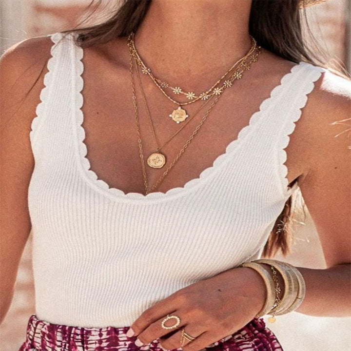 Dame Fine Rib Top Stilla