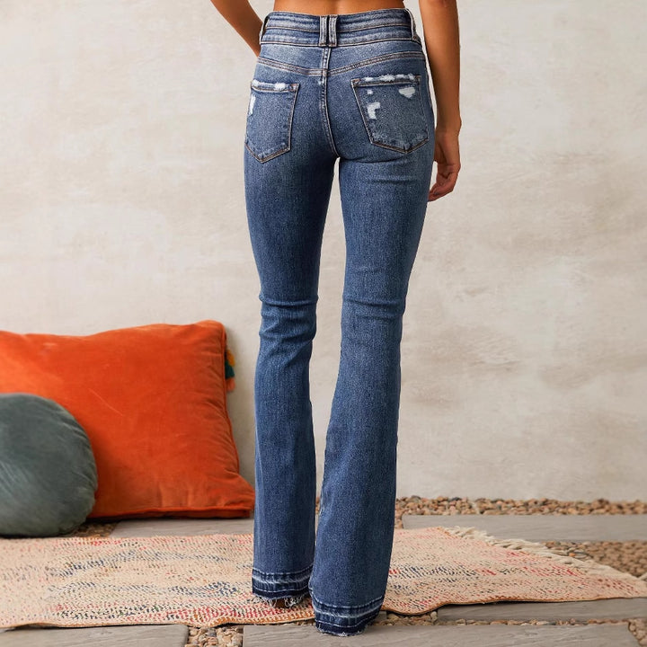 Dame Højtskårne Flared Jeans Stilla