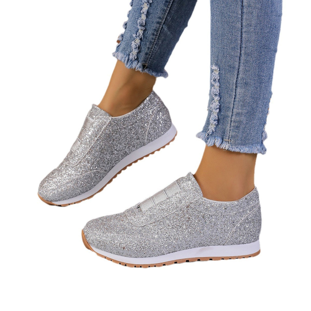 Dame Glitrende Slip-On Sneakers med komfortabel sål og åndbar struktur Stilla
