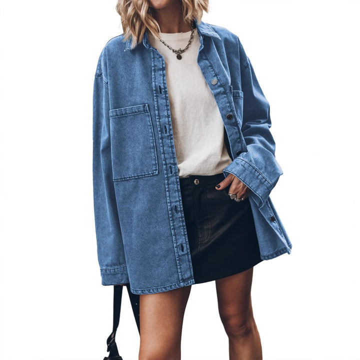 Dame Størrelse Denim Skjortejakke Stilla
