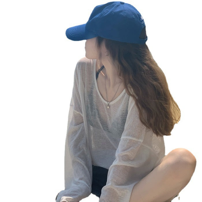 Kvinders cropped sweatshirt i moderne batikdesign med brede ærmer og rund halsudskæring Skovae