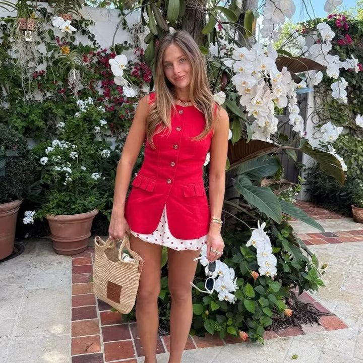 Femme Tætsiddende Peplum-Vest Stilla