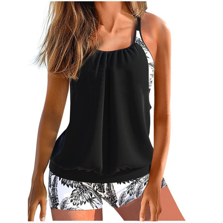 Dame Tankini-sæt med raffinerede flæse detaljer og sporty snit Skovae