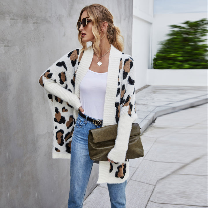 Pigernes hyggelige cardigan med trendy leopardmønster Stilla