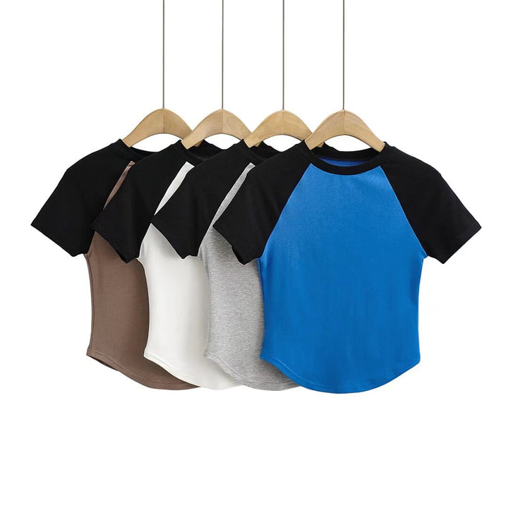 Dame Raglan-T-shirt med farveafstemte ærmer og kvalitetskomfortstof Stilla