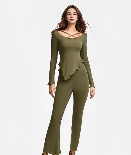 Dame Elegant og komfortabelt to-delt outfit Stilla