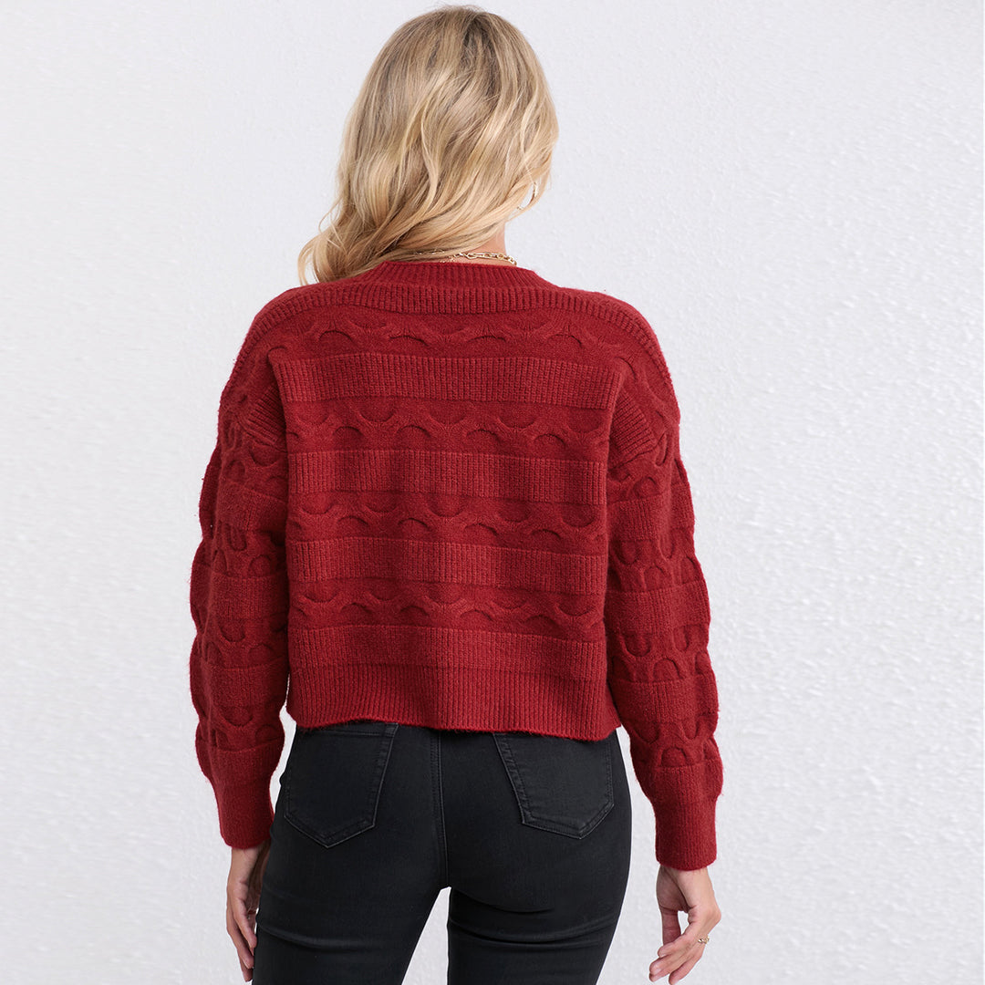 Kvinders cardigan med fashionable jacquardmønster Stilla