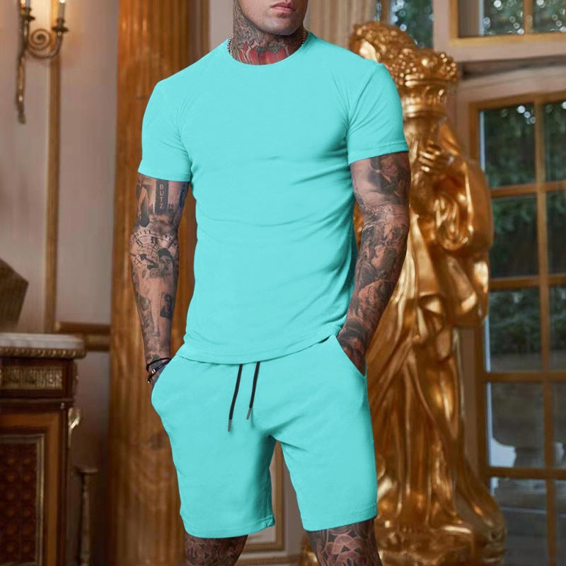 Herrer sporty T-shirt og shorts sæt Stilla