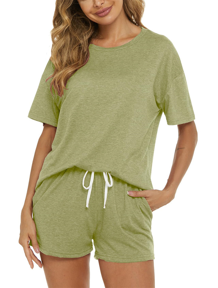 Dame afslappet kortærmet loungewear-sæt med elastisk talje Stilla