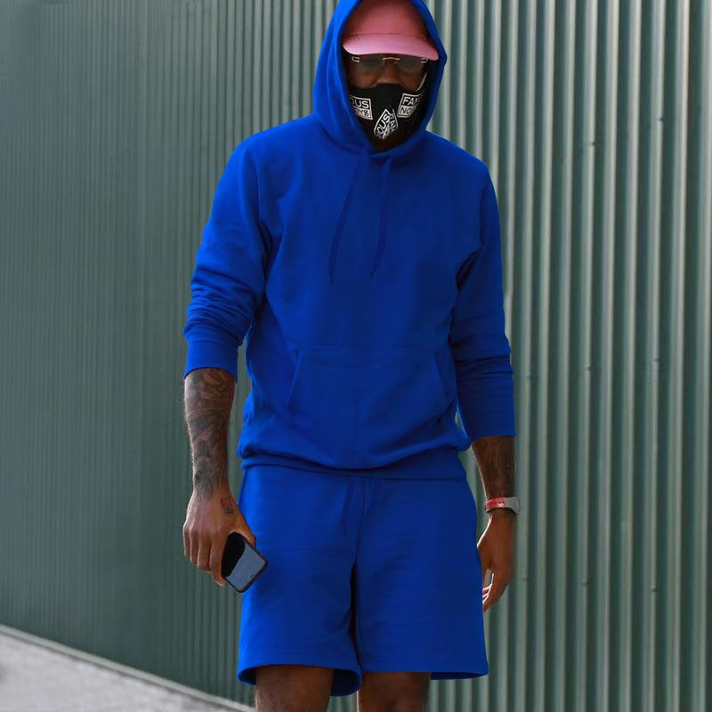 Herrer sporty hoodie og shorts sæt Stilla
