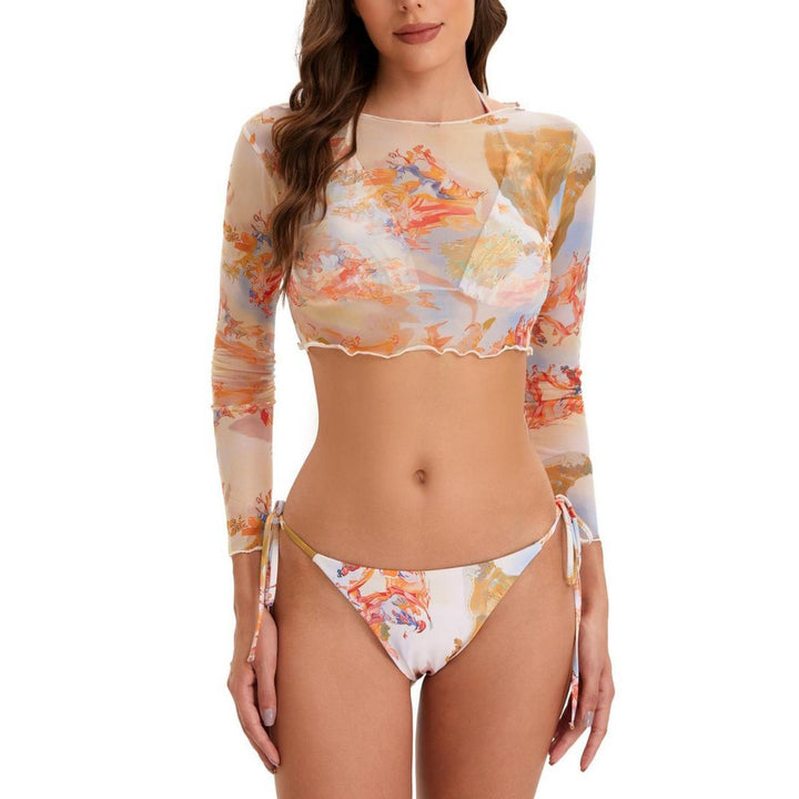 Dame Sporty Longsleeve Bikini-Sæt Skovae