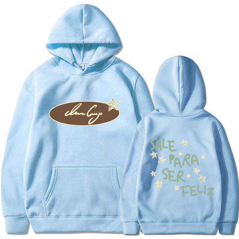 Kvinders hoodie sweatshirt med kreativ skrifttype og iøjnefaldende design Skovae