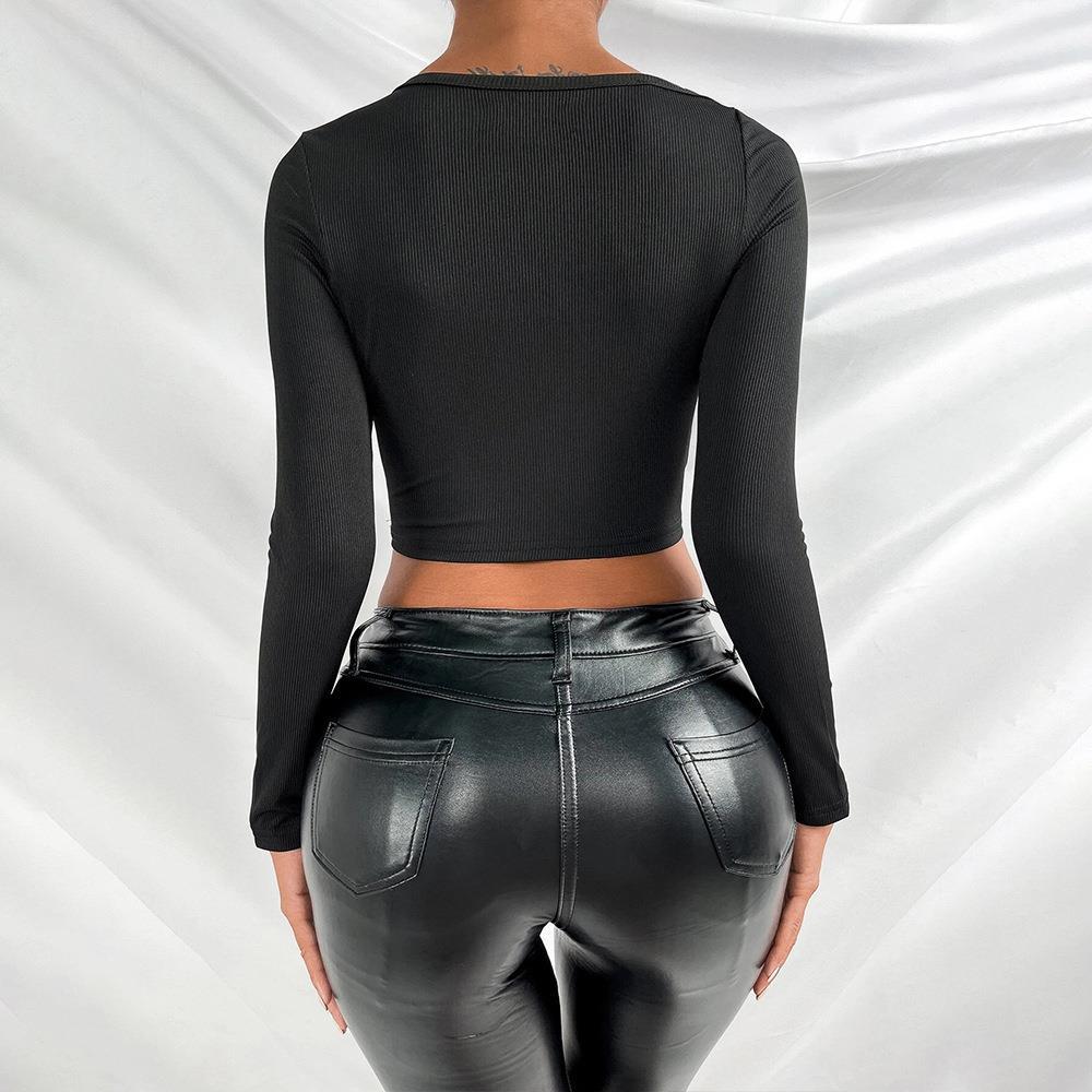 Damer Crop-Top med asymmetrisk udskæring og innovative cut-outs Stilla