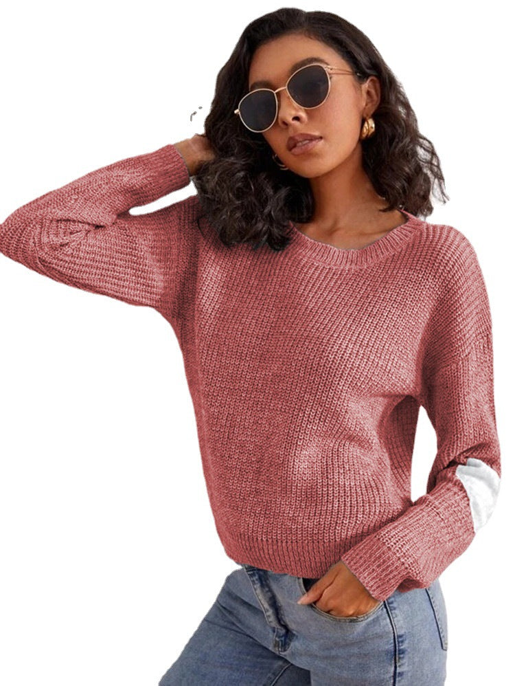 Kvindernes chunky strikket sweater med fashionable farveblokdesign og afslappet pasform Stilla