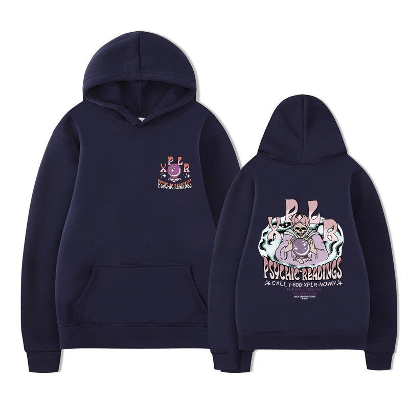 Dame hoodie med kreativ grafisk design Skovae