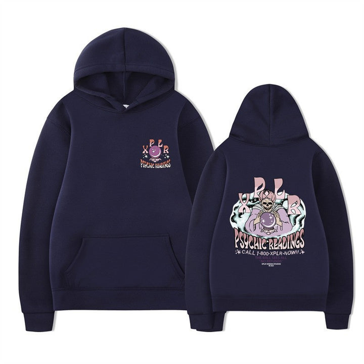 Dame hoodie med kreativ grafisk design Skovae