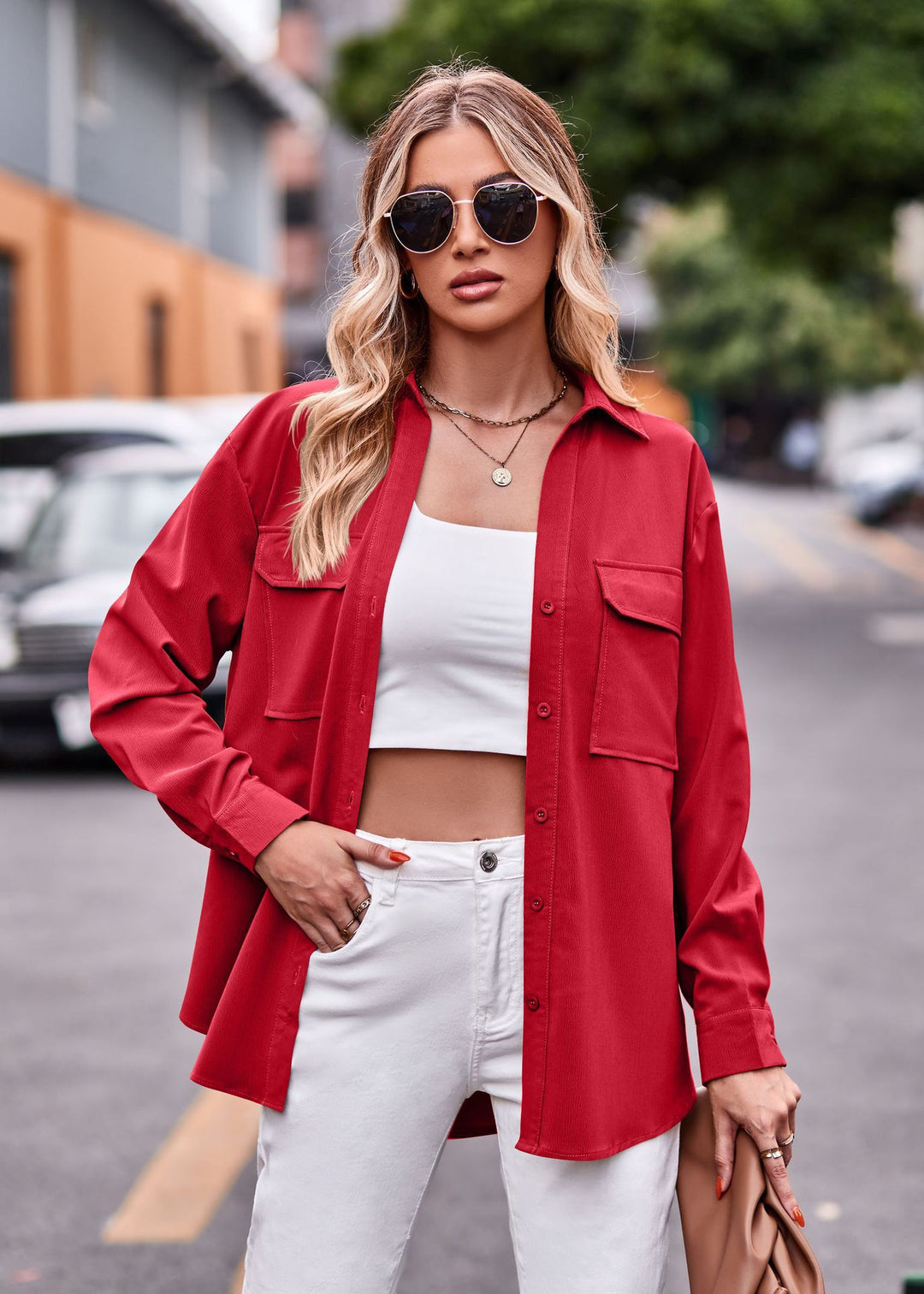 Dame Oversized Skjorte Stilla