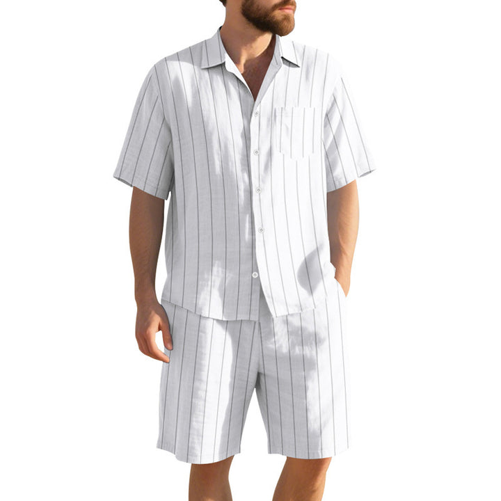 Herre elegant kortærmet skjorte og bermuda-shorts sæt Stilla