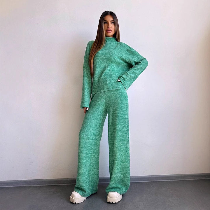 Kvinders loungewear sæt med løs pasform og moderne rib-design