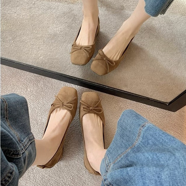 Femme Bue Detalje Slip-On Ballet Flats Stilla