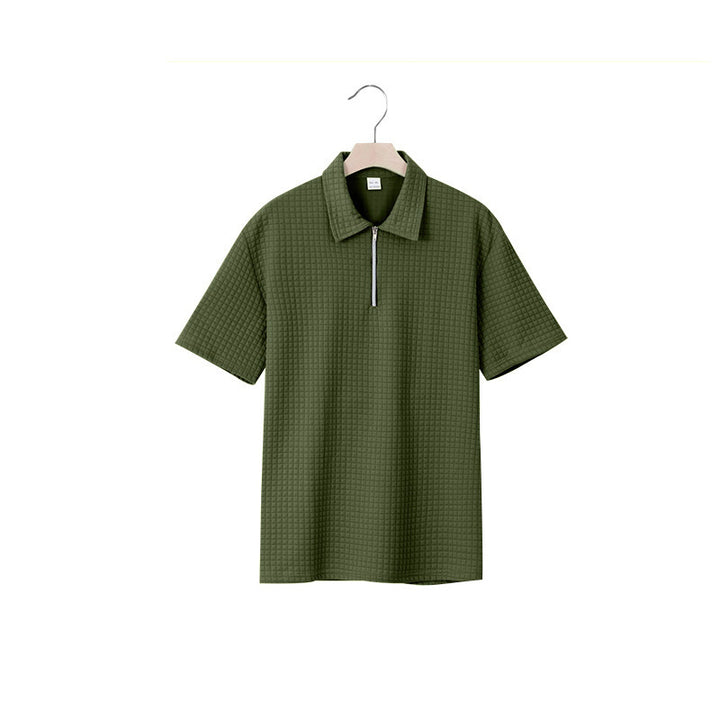 Herrer polo t-shirt med lynlås og struktureret design Stilla